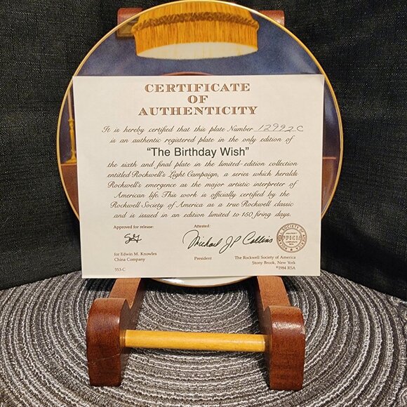 The Birthday Wish - Norman Rockwell Collectors' Plate VTG - Picture 5 of 9